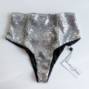 For Love And Lemons Sequin High-Waisted Cheeky Panty XXS - New With Tags